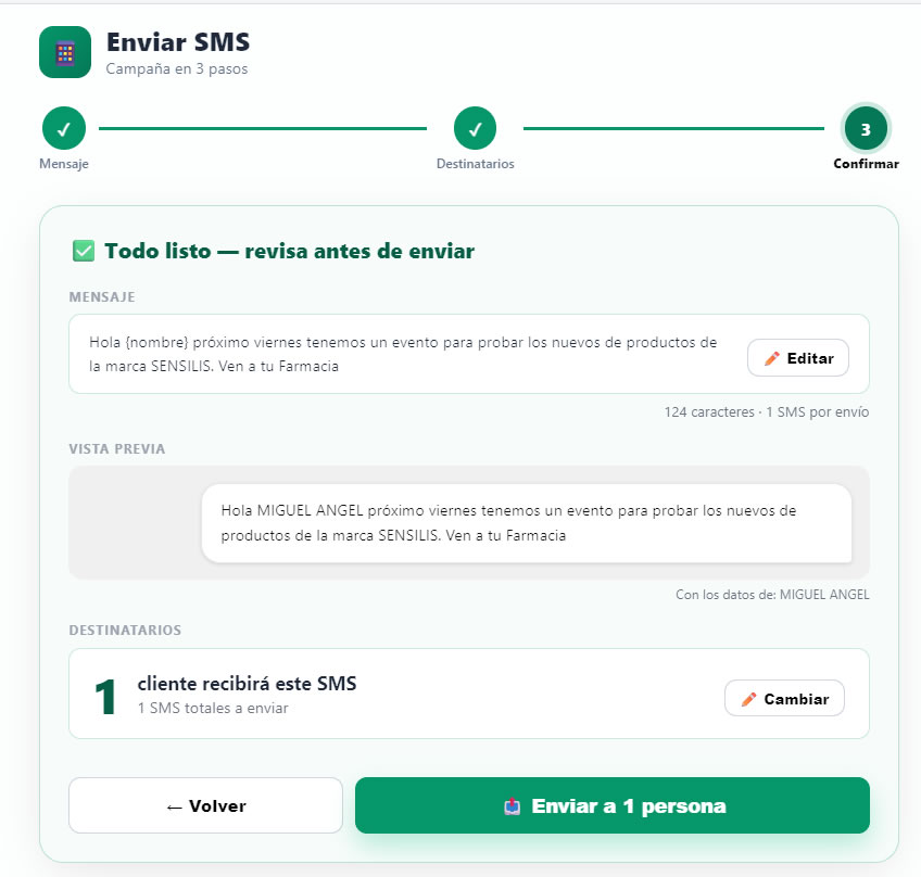 Paso 3: Confirmar y enviar